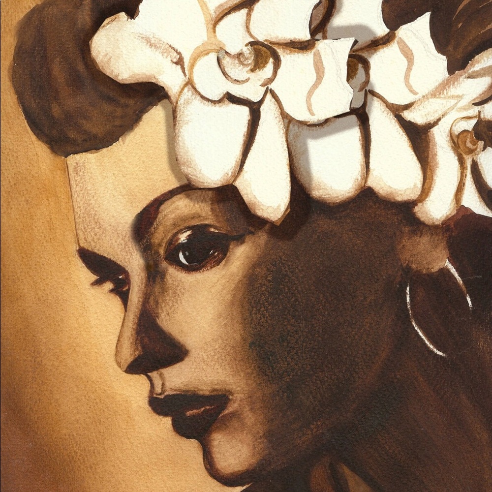 BILLIE HOLIDAY WATERCOLOR PRINT BY CONNIE TROUPE